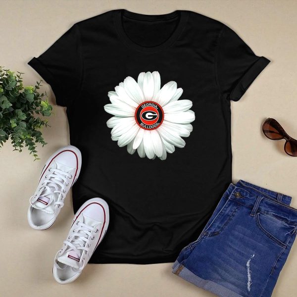Georgia Bulldogs Daisy Flower T Shirt 1