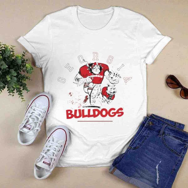 Georgia Bulldogs Dawgwild Football Mascot Rugged Power T Shirt 0
