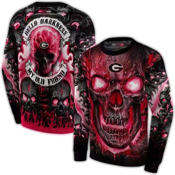 Georgia Bulldogs Demonic Skull AOP Sweatshirt 1