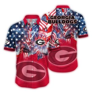 Georgia Bulldogs Flag American For 4Th Of July Hawaiian Shirt