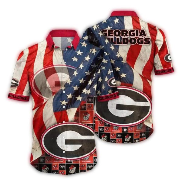 Georgia Bulldogs Flag American Hawaiian Shirt 1