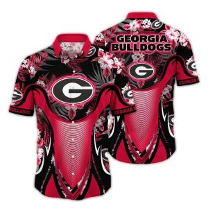 Georgia Bulldogs Floral Flower Uniform Hawaiian Shirt