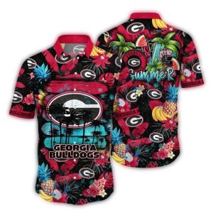 Georgia Bulldogs Floral Fruit Summer Pattern Hawaiian Shirt