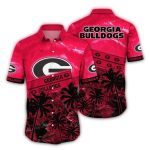 Georgia Bulldogs Floral Leafs Flower Sunset Pattern Hawaiian Shirt