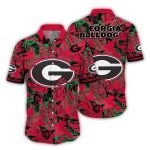 Georgia Bulldogs Floral Leafs Vintage Pattern Hawaiian Shirt