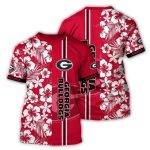 Georgia Bulldogs Flower And Stripe Vintage All-Over Print T-Shirt
