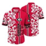 Georgia Bulldogs Flower And Stripe Vintage Hawaiian Shirt