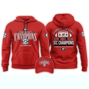 Georgia Bulldogs Football Champions Of Sec Championship 2024 All-Over Print Hoodie