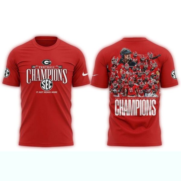Georgia Bulldogs Football Champions Of SEC Championship 2024 AOP T Shirt 1