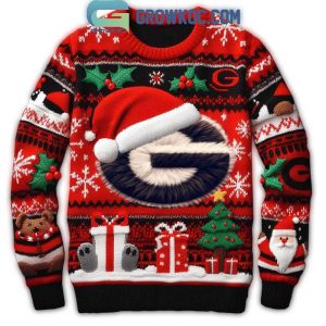 Georgia Bulldogs Football Christmas Tree And Presents Ugly Sweater