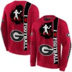 Georgia Bulldogs Football Heartbeat All-Over Print Sweatshirt