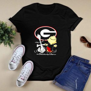 Georgia Bulldogs Football Peanuts Characters Dancing T Shirt