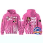 Georgia Bulldogs Football Your Fight Is Our Fight Tackle Cancer All-Over Print Hoodie