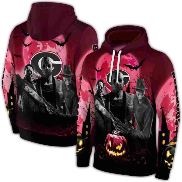 Georgia-Bulldogs-Friends-Horror-Halloween-Vibes-AOP-Hoodie-1 Georgia Bulldogs Friends Horror Halloween Vibes AOP Hoodie 1