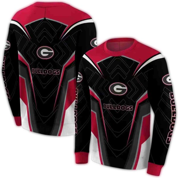 Georgia Bulldogs Futuristic Pattern AOP Sweatshirt 1