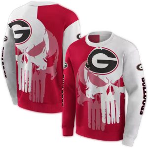 Georgia Bulldogs Graphic Punisher All-Over Print Sweatshirt