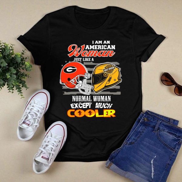 Georgia Bulldogs HD American Woman Cooler Helmet T Shirt 1