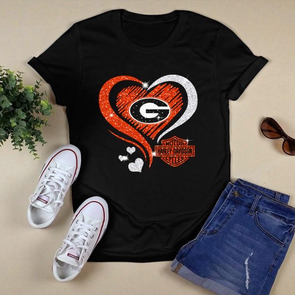Georgia Bulldogs HD Love Heart T Shirt 1