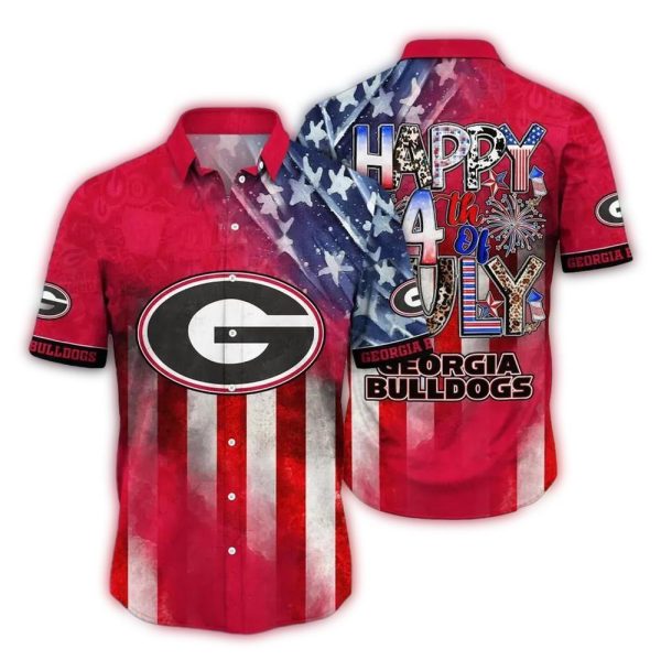 Georgia-Bulldogs-Happy-4th-Of-July-Hawaiian-Shirt-1 Georgia Bulldogs Happy 4th Of July Hawaiian Shirt 1