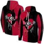 Georgia Bulldogs Heartbeat Graphic All-Over Print Hoodie