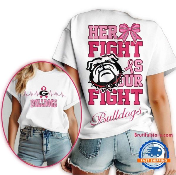 Georgia Bulldogs Her Fight Is Our Fight Vintage T Shirt 1