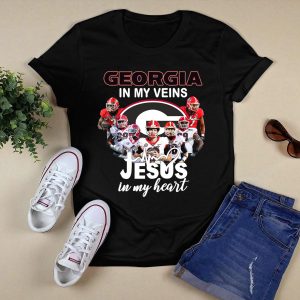 Georgia Bulldogs In My Veins Jesus In My Heart Shirt