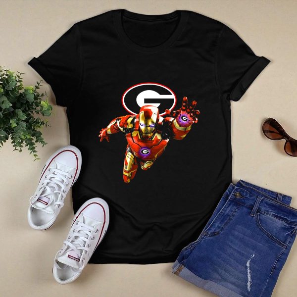 Georgia Bulldogs Iron Man Avengers Crossover T Shirt 1