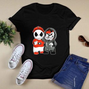 Georgia Bulldogs Jack Skellington And Uga Bulldog Fan T Shirt