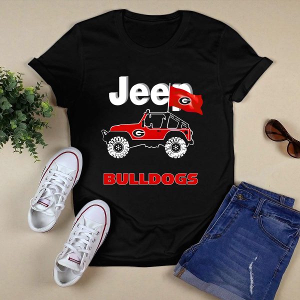 Georgia Bulldogs Jeep Flag Bulldogs T Shirt 1