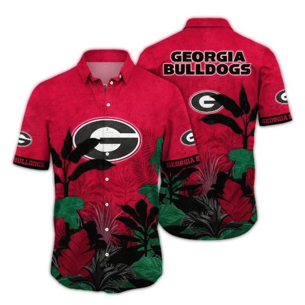 Georgia Bulldogs Landscape Vintage Hawaiian Shirt 1
