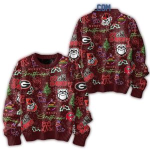 Georgia Bulldogs Merry Christmas Go Dawgs Neon Sign Ugly Sweater