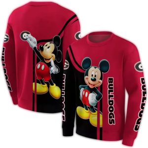 Georgia Bulldogs Mickey Mouse All-Over Print Sweatshirt