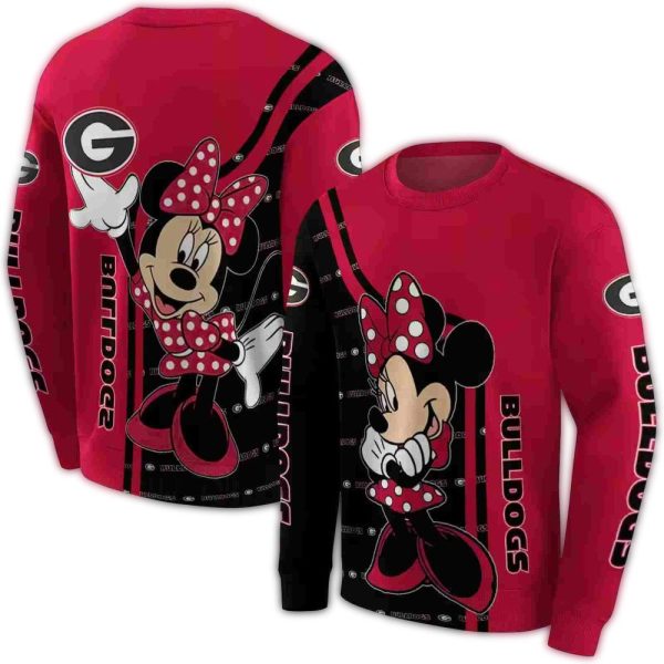 Georgia-Bulldogs-Minnie-Mouse-AOP-Sweatshirt-1 Georgia Bulldogs Minnie Mouse AOP Sweatshirt 1