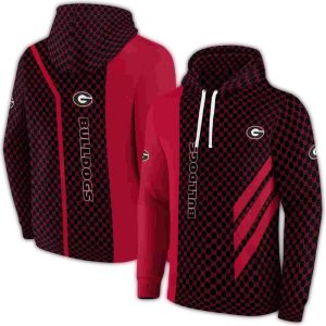 Georgia Bulldogs Monogram Pattern All-Over Print Hoodie