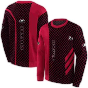 Georgia Bulldogs Monogram Pattern All-Over Print Sweatshirt