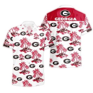Georgia Bulldogs Multi Logo And Coconut Pattern Island Hawaiian Shirt