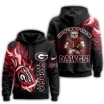 Personalized Georgia Bulldogs Victory Flame All-Over Print Hoodie