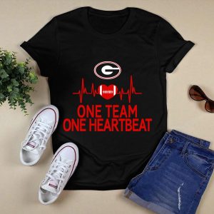 Georgia Bulldogs One Team One Heartbeat Football Heartbeat T Shirt