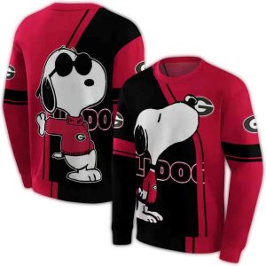 Georgia Bulldogs Playful Snoopy All-Over Print Sweatshirt