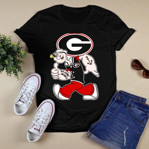 Georgia Bulldogs Popeye My Story Designs T Shirt 1