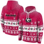 Georgia Bulldogs Reindeer Motif All-Over Print Hoodie