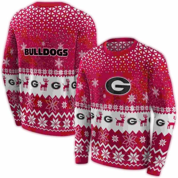 Georgia-Bulldogs-Reindeer-Motif-AOP-Sweatshirt-1 Georgia Bulldogs Reindeer Motif AOP Sweatshirt 1