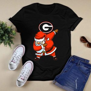 Georgia Bulldogs Santa Dab Logo Christmas Football T Shirt