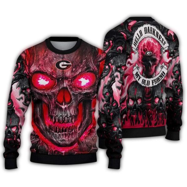 Georgia Bulldogs Skull Intensity Ugly Sweater 1