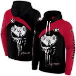 Georgia Bulldogs Skull Punisher All-Over Print Hoodie