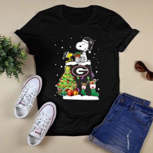 Georgia Bulldogs Snoopy And Woodstock Christmas Shirt