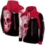 Georgia Bulldogs Sugar Skull All-Over Print Hoodie