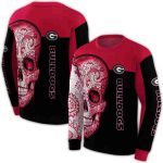 Georgia Bulldogs Sugar Skull All-Over Print Sweatshirt