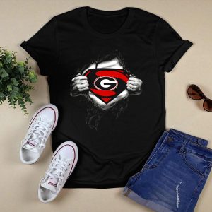 Georgia Bulldogs Superman G Logo Tear Out T Shirt