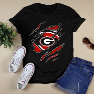 Georgia Bulldogs Superman G Logo Torn Ripped T Shirt